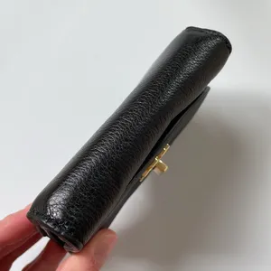 New condition Tory Burch black leather turn lock mini wallet thumbnail 4