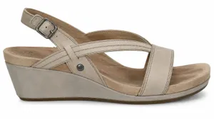 Ugg Australia Size 8 Kensley Wedge Sandals Heels Sling Back Tan Leather Women's thumbnail 1