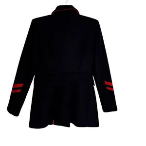 Zara Navy Military Style Double Breasted Coat Size S thumbnail 7