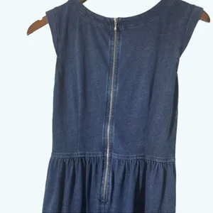 LOFT Denim Look Sleeveless Dress Blue Zip Back Lightweight Size 0 thumbnail 4