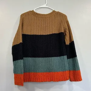 Anthropologie Sparrow Womens Colorblock Striped Chunky Knit Olaf Sweater Medium thumbnail 4