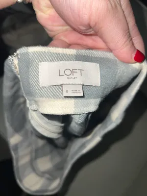 Loft Ann Taylor  Gray Plaid Skirt thumbnail 3