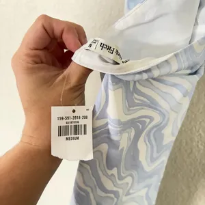 Abercrombie & Fitch Light Blue and White Swirl Dress thumbnail 2