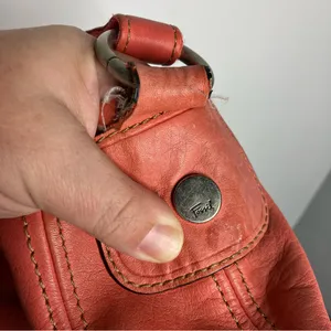 Fossil‎ coral leather shoulder bag Y2K vintage casual women’s medium size thumbnail 7