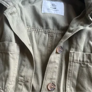 &Denim Army Green Denim Utility Jacket thumbnail 6