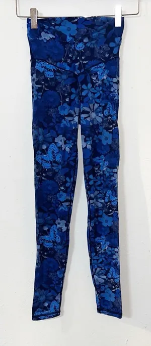 Aerie offline real me xtra floral butterfly 7/8 high rise blue leggings thumbnail 1