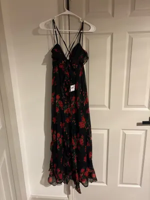 American Eagle Black and red floral maxi dress thumbnail 7