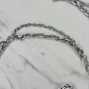 Womens Silver Double Chain Belt Small (S) Medium (M) Draped Y2K Style ✨ thumbnail 8