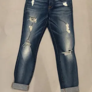7 for all mankind ankle skinny blue jeans thumbnail 3