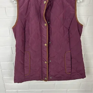 G.H.Bass & Co. Maroon Quilted Snap Button Vest Size XS thumbnail 3