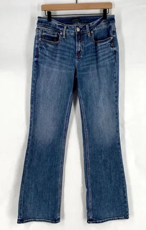 Silver Jeans Co Jeans Womens 31 Blue Denim Cotton Mid Rise Suki Bootcut Leg‎ thumbnail 1