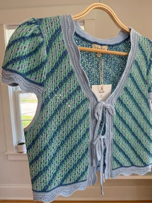 Crochet tie front top Size M thumbnail 5