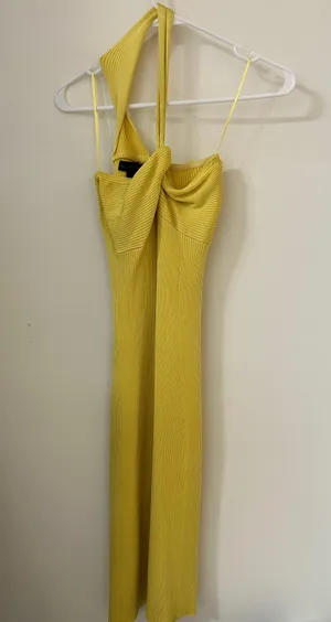 Yellow One Shoulder 1960 Midi Dress thumbnail 1