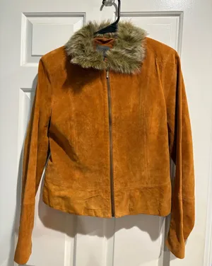 Uniform John Paul Richard suede zip jacket sz M caramel Penny Lane boho Y2K thumbnail 1