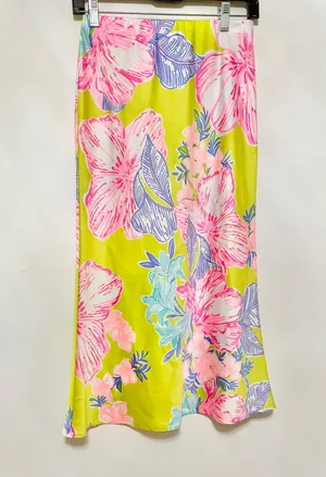 Cory midi skirt in matcha green boho babe floral print thumbnail 3