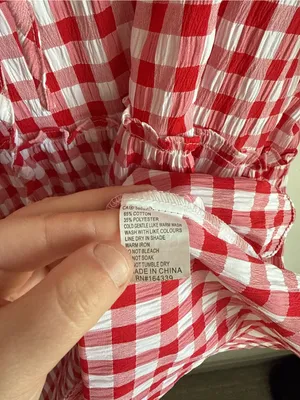 Petal + Pup Dorothea Gingham Mini Dress Red White Smocked Large thumbnail 11