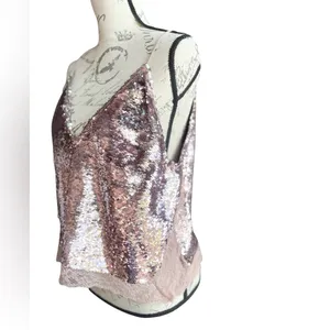 Free People Intimately Free Swinging Surpice pink sequin cami lace trim - XS thumbnail 6