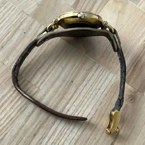 Fossil Georgia Ladies Watch Genuine Leather Strap Gold Dial Case New Battery thumbnail 12