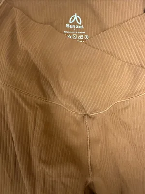 Sunzel Ribbed Flare Leggings – Light Brown Clay, Size S, NWOT thumbnail 4