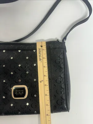 GUESS Black Logo-Pattern Crossbody with Gold Accent thumbnail 2