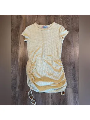 Free People Beach Tate Mini Dress Coverup in Yellow XS thumbnail 3