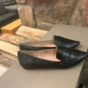 Loafers Elegant Black Croc-Embossed a.n.a. A new approach8 1/2 M like new thumbnail 6