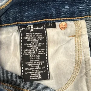 Seven 7 for all mankind frayed stretch denim blue summer 90’s Y2K Mini Skirt 27 thumbnail 5