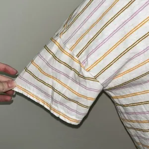 Madewell women’s medium Raw-Edged Hangout Tee in Branham Stripe‎ thumbnail 4