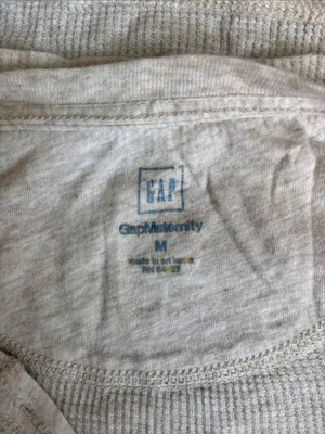 GAP Beige Ribbed Long-Sleeve Henley thumbnail 2
