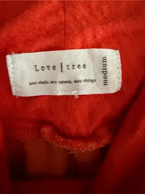 Love Tree Linen Blend Coral Fold Over Wide Leg Pants Medium thumbnail 4