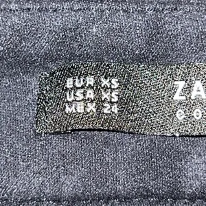 Zara Basic Black‎ Cropped Wide Leg Suede Soft Dress Pants Xs Pockets High Rise thumbnail 3