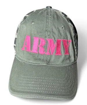 Army Camouflage women’s Cap Adjustable Baseball Hat. Green thumbnail 1