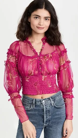 Free People Time for Shine Top Pink thumbnail 2