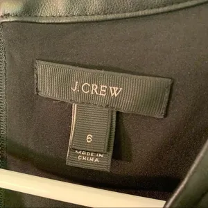 J. Crew Women's Size 6 Colorblock Dress Faux Leather Trim Navy Blue Black thumbnail 11