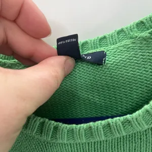 Lands' End Vibrant Green Crew Neck Sweater with‎ Button Accents thumbnail 4