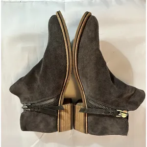 Dolce Vita Sutton Gray Suede Leather Ankle Boots Double Zip Stacked Heel 8.5 thumbnail 8