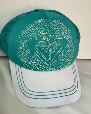 Roxy Women's Teal and White Mesh Trucker Hat thumbnail 1