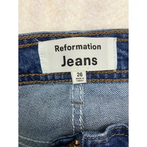 Reformation Jeans Julianna Zip‎ Mid Rise Straight Leg Jeans 26 Organic Cotton thumbnail 2