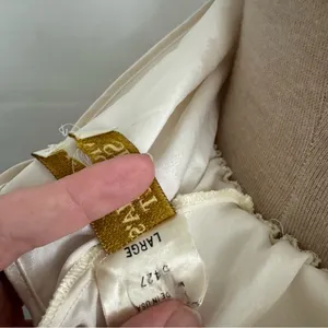 Victoria's Secret Vintage Gold Label Ivory Satin Bodysuit Bridal Wedding Large thumbnail 6