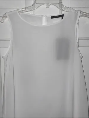 NWT Mohito White Sheer Sleeveless Asymmetrical Tunic Tank thumbnail 3