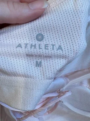 Athleta Medium Pink Longline Sports Bra Crop Tank Strappy Back Yoga Activewear thumbnail 2