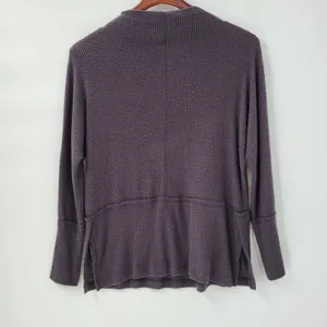 Anthropologie Eri + Ali Womens Sweater XS Gray Ribbed Knit Mock Neck Pullover thumbnail 3