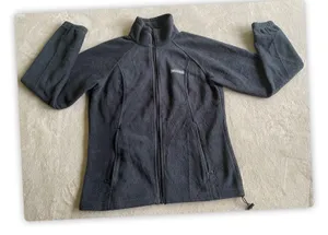 Columbia Women's Gray Full Zip Fleece Jacket M Soft Outdoor Hiking Coat thumbnail 1