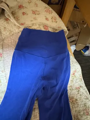 aerie electric blue crossover flare leggings thumbnail 6