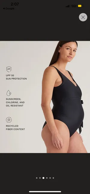 New Quince Italian Maternity Wrap One-Piece Swimsuit MSRP $49.90 thumbnail 4