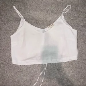 White Cropped Tank Top thumbnail 1