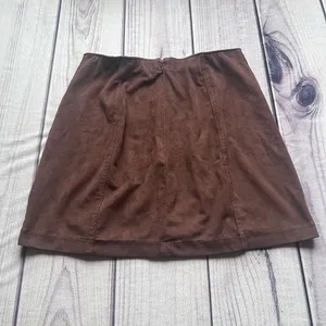 Abercrombie & Fitch Brown Vegan Suede Mini Skirt thumbnail 6