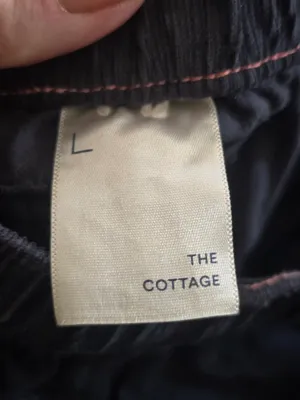 Pilcro "The Cottage" Black Drawstring Waist Pants with Coral Stitching L thumbnail 5