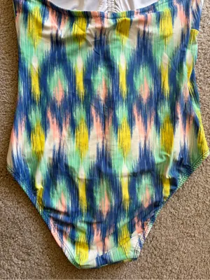 Shoshanna Ikat Rio Vista Bandeau Beaded Halter Maillot one piece Swimsuit Sz 10 thumbnail 9