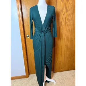 Lovers and Friends Sundance Maxi Dress Everglade Green V-Neck Twist Front Small thumbnail 4